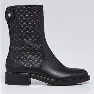 Gucci Microguccissima Leather Ankle Boots Black Size 37.5 / 7.5